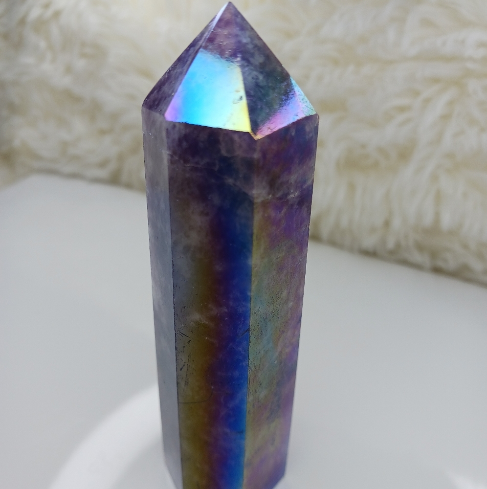 Lepidolite Tower with Aura